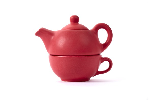 KIT TAZZA & TEIERA SINGLE ROSSO CERAMICA