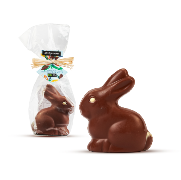 Fair Bunny, coniglietto cavo di cioccolato al latte - Disponibile su shop.altromercato.it 