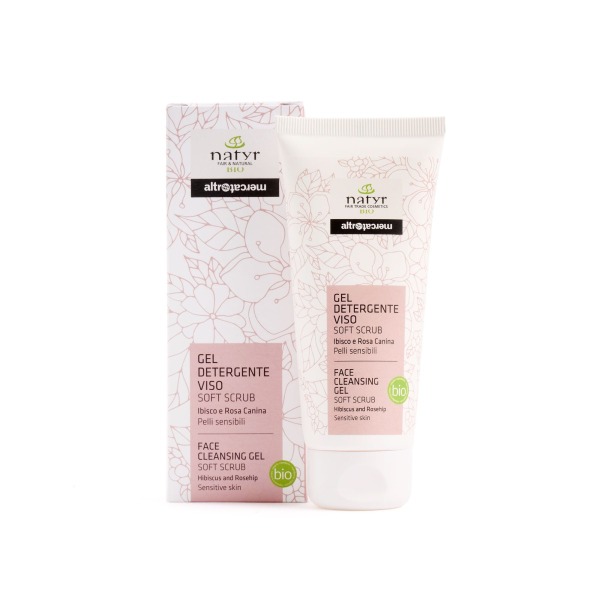 Gel detergente viso - soft scrub – Ibisco & Rosa canina - bio

