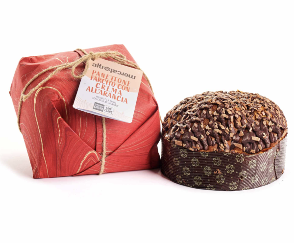 Panettone farcito con crema all'arancia