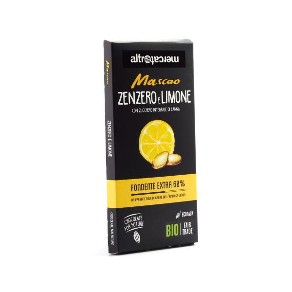 Cioccolato Mascao Fondente allo zenzero e limone 
