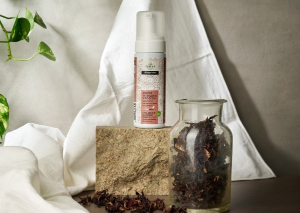 Mousse detergente Viso e occhi bio- Linea Ibisco Natyr 