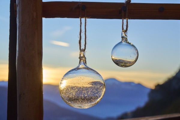 Sfera TRASPARENZE piccola/grande neutra in vetro riciclato e soffiato