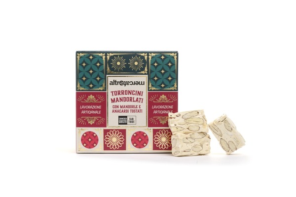 TORRONCINI MANDORLATI CON MANDORLE, ANACARDI E MIELE