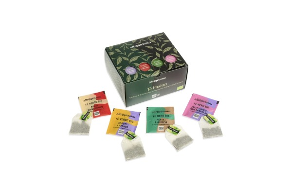 COFANETTO FUSION – TE’ DARJEELING AROMATIZZATI  CON FRUTTA ITALIANA - 4 GUSTI,32 BUSTINE
