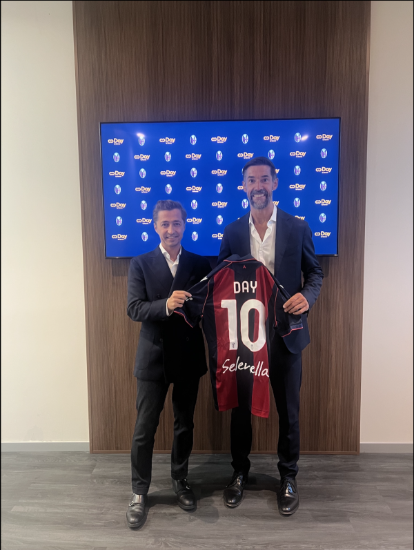 Marc Buisson, Presidente di Day S.p.A. Società Benefit e dichiarato Christoph Winterling, Chief Revenue Officer del Bologna FC 1909.