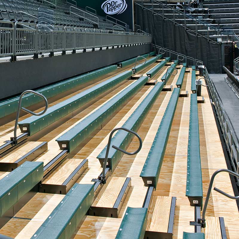 Plywood decking for telescoping stands and bleachers from Irwin Seating Irwin Seating Company