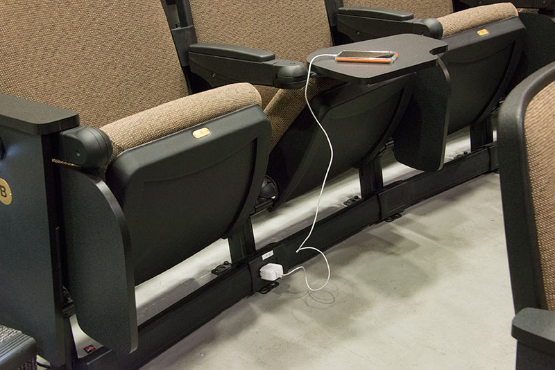 Options and accessories for fixed audience seating manufactured by