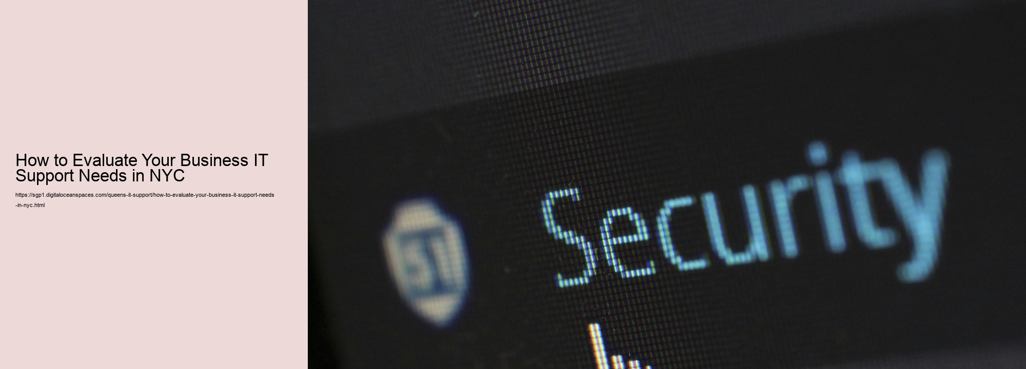 How to Evaluate Your Business IT Support Needs in NYC