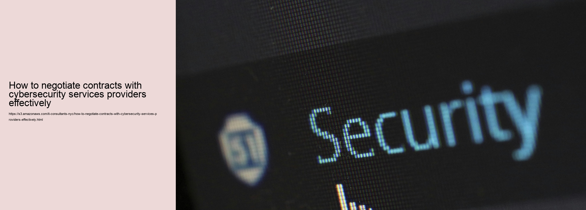 How to negotiate contracts with cybersecurity services providers effectively