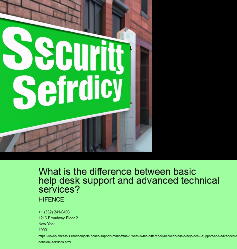 What is the difference between basic help desk support and advanced technical services?