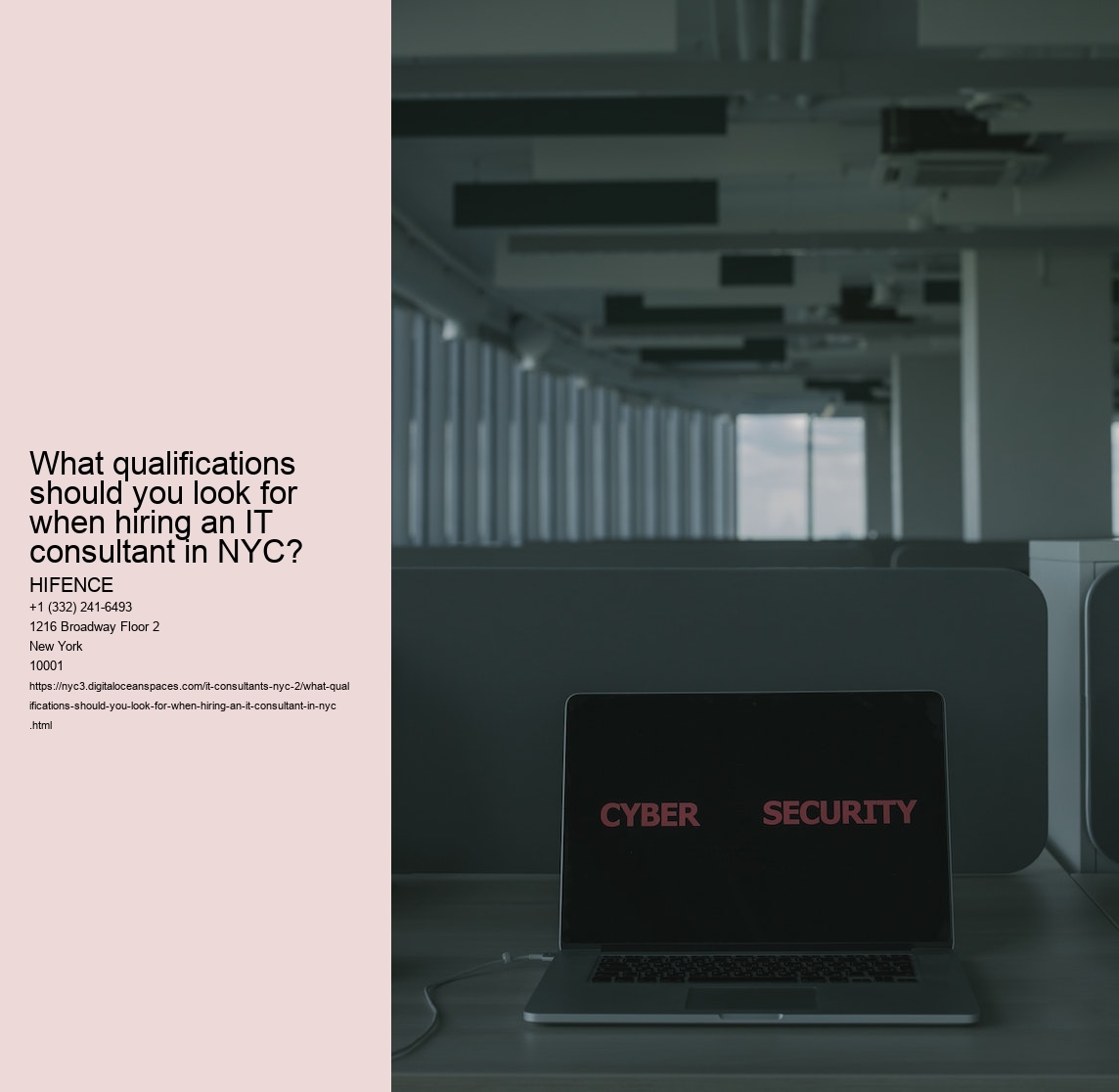 What qualifications should you look for when hiring an IT consultant in NYC?