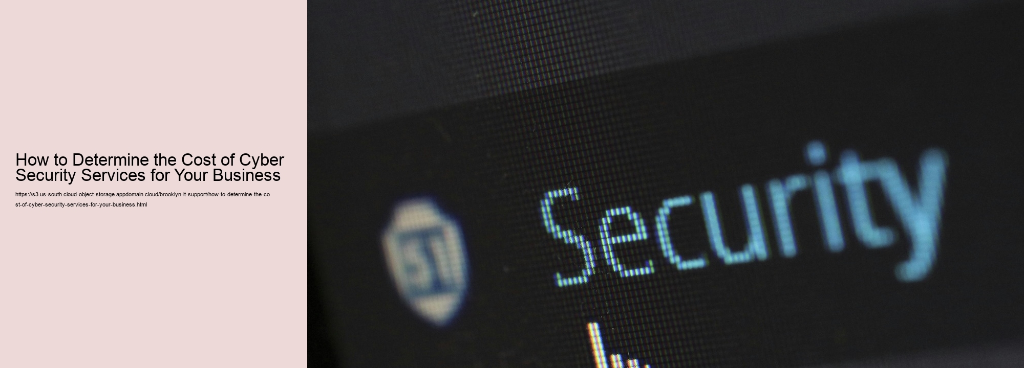 How to Determine the Cost of Cyber Security Services for Your Business