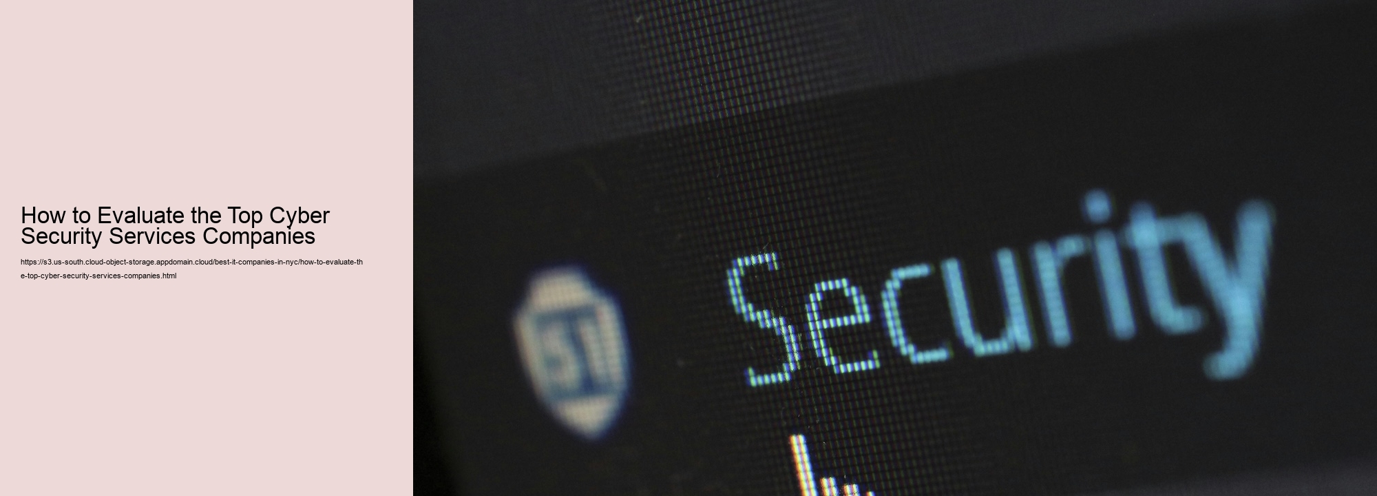 How to Evaluate the Top Cyber Security Services Companies