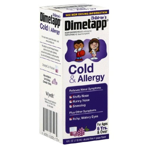 Dimetapp Children's Cold And Allergy Syrup Grape 4 fl oz
