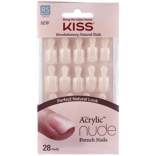 Kiss Salon Acrylic Nude Nails, French, Real Short Length 28 nails eBay