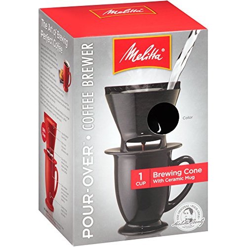 Melitta Ready Set Joe PourOver Coffee Maker Brewer, Single Cup with