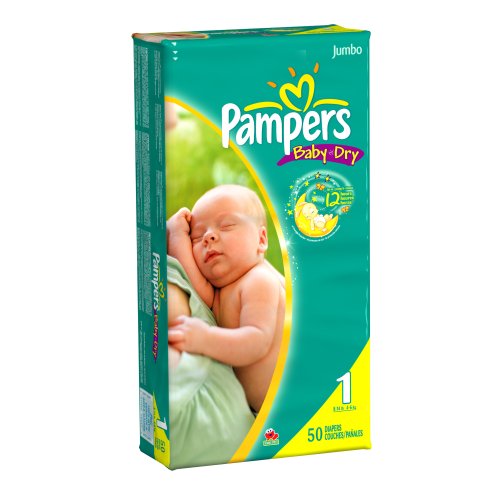 Pampers Baby Dry size 1 sesame street diapers - 50 ct (037000262428)