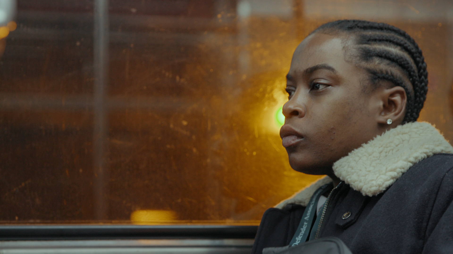 LaTonya Myers from Philly D.A. rides the bus while lost in thought