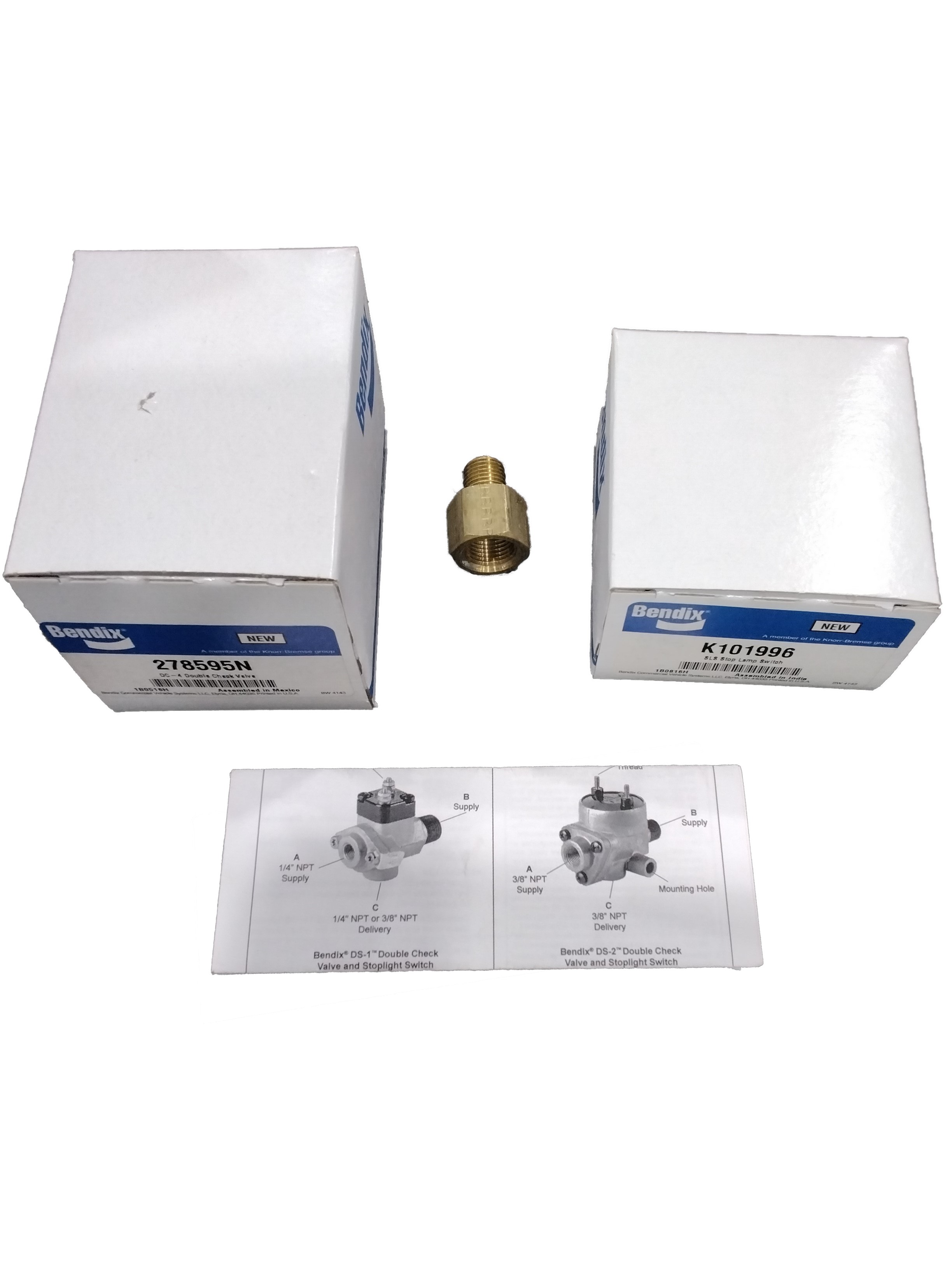 K108140 from BENDIX DOUBLE CHECK VALVE & STOPLIGHT SWITCH KIT