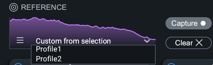 Preloaded Referenece Profile Menu
