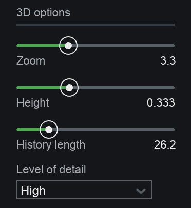 Spectrogram 3D options