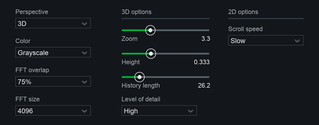 Spectrogram Options