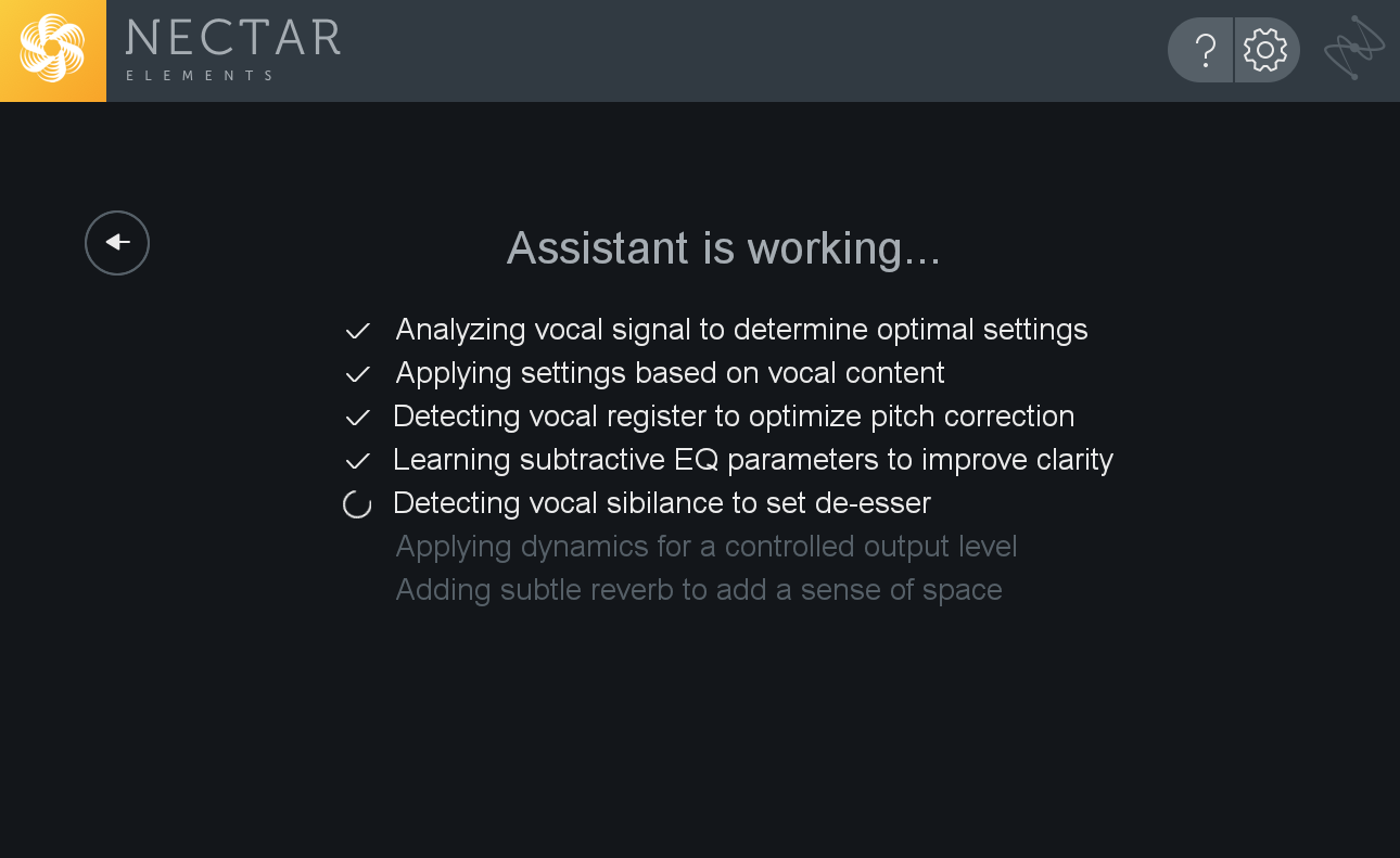 Vocal Assistant Analysis Screen