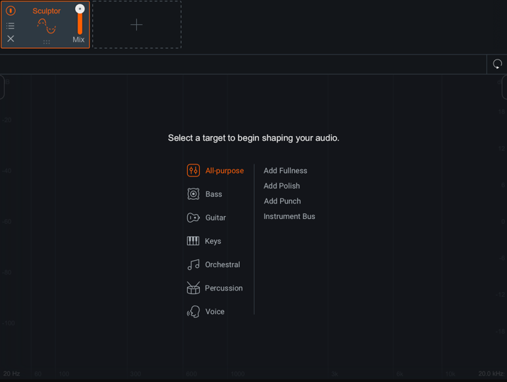 Sculptor Target Selection Window
