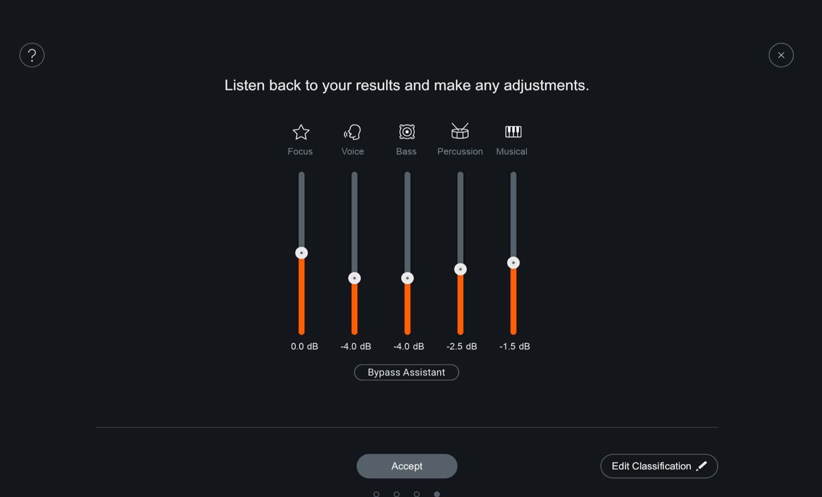 Assistant Audition and Adjust Stage