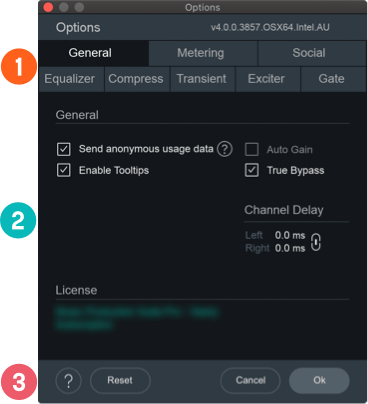 Labeled Options Window