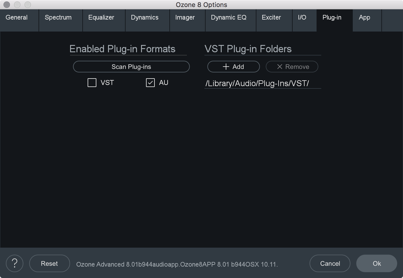 plugin options tab