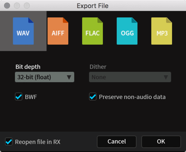 Export File User Interface
