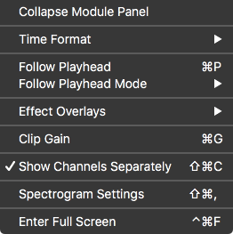 RX Audio Editor View Menu