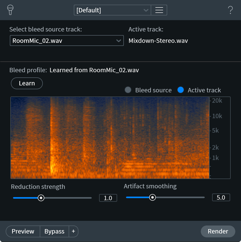 De-bleed interface