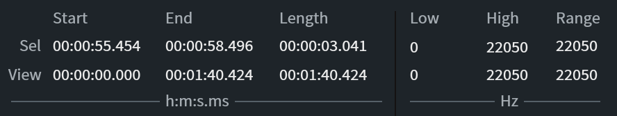 Selection and view range display