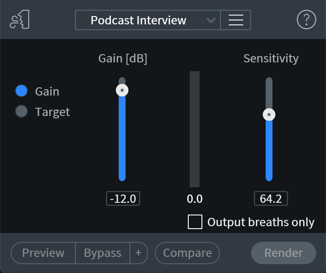 Breath Control interface