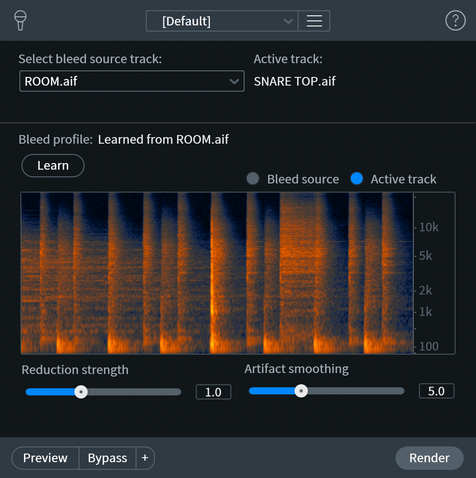 De-bleed interface