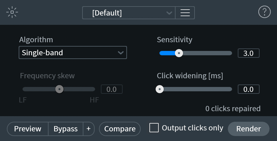 best declicker settings for voice over