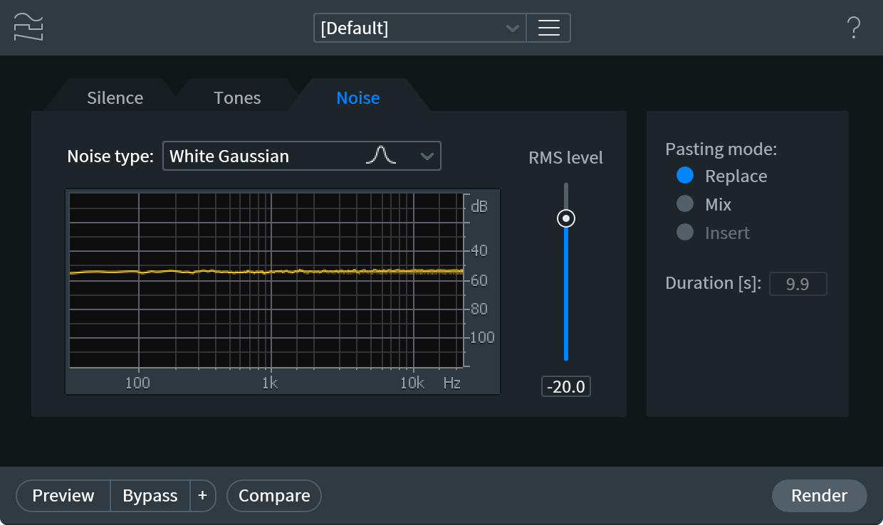 Signal Generator Noise Tab