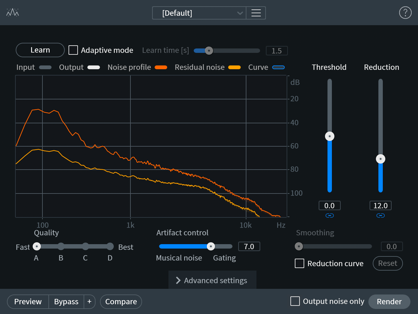 Spectral De-noise module interface