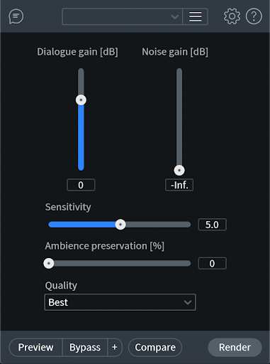 Dialogue Isolate interface