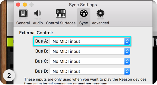 Reason MIDI Setup Step 2