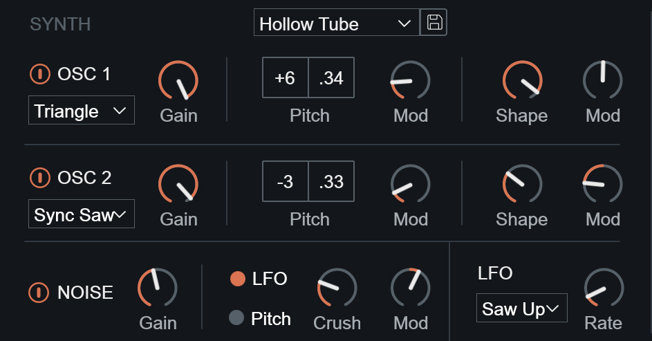 Vocoder Synth params