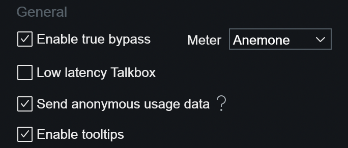 Options dialog