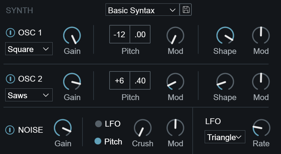Compuvox Synth params