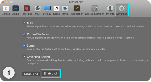 Logic Pro MIDI Mode Step 1