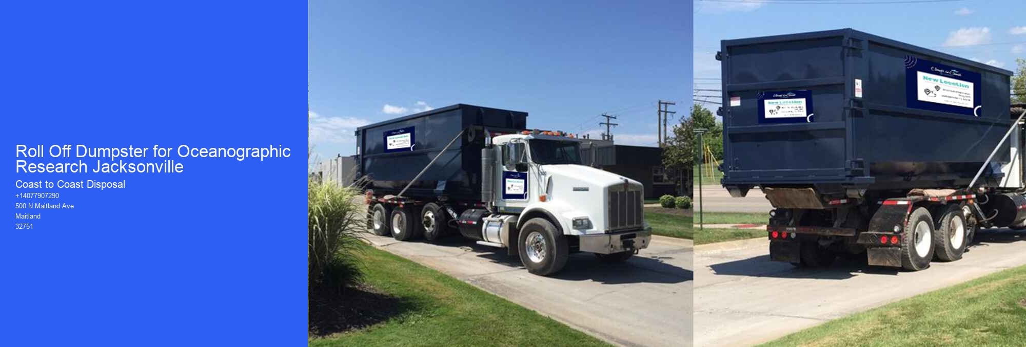 Roll Off Dumpster for Oceanographic Research Jacksonville