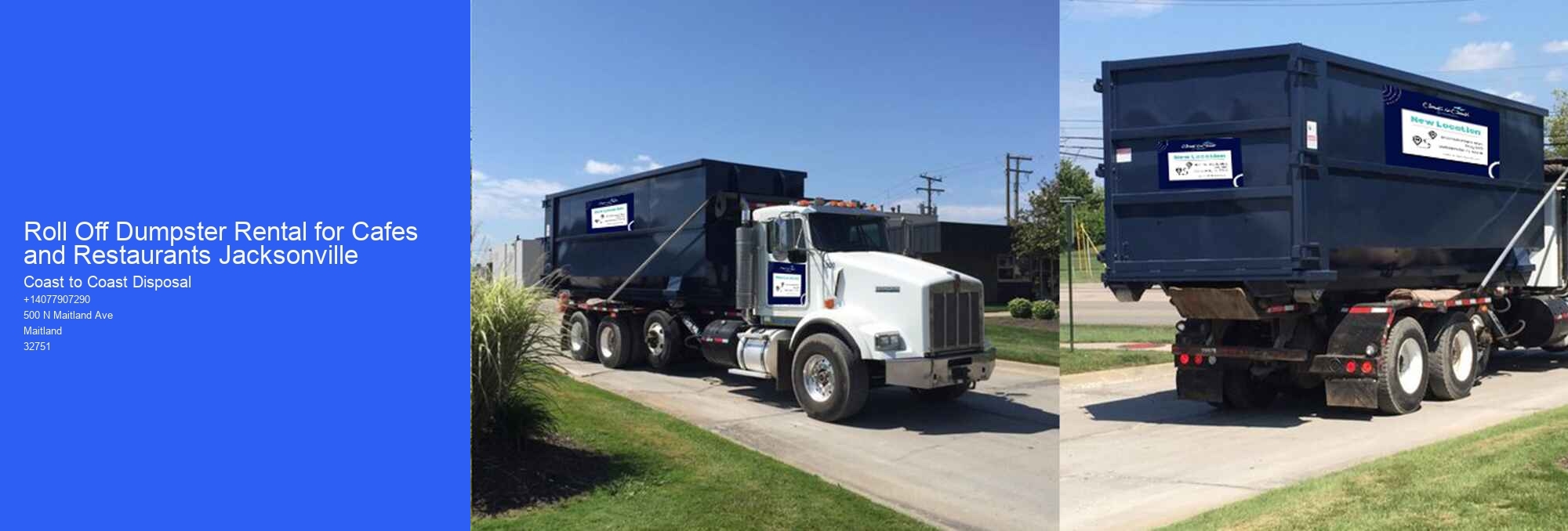 Roll Off Dumpster Rental for Cafes and Restaurants Jacksonville