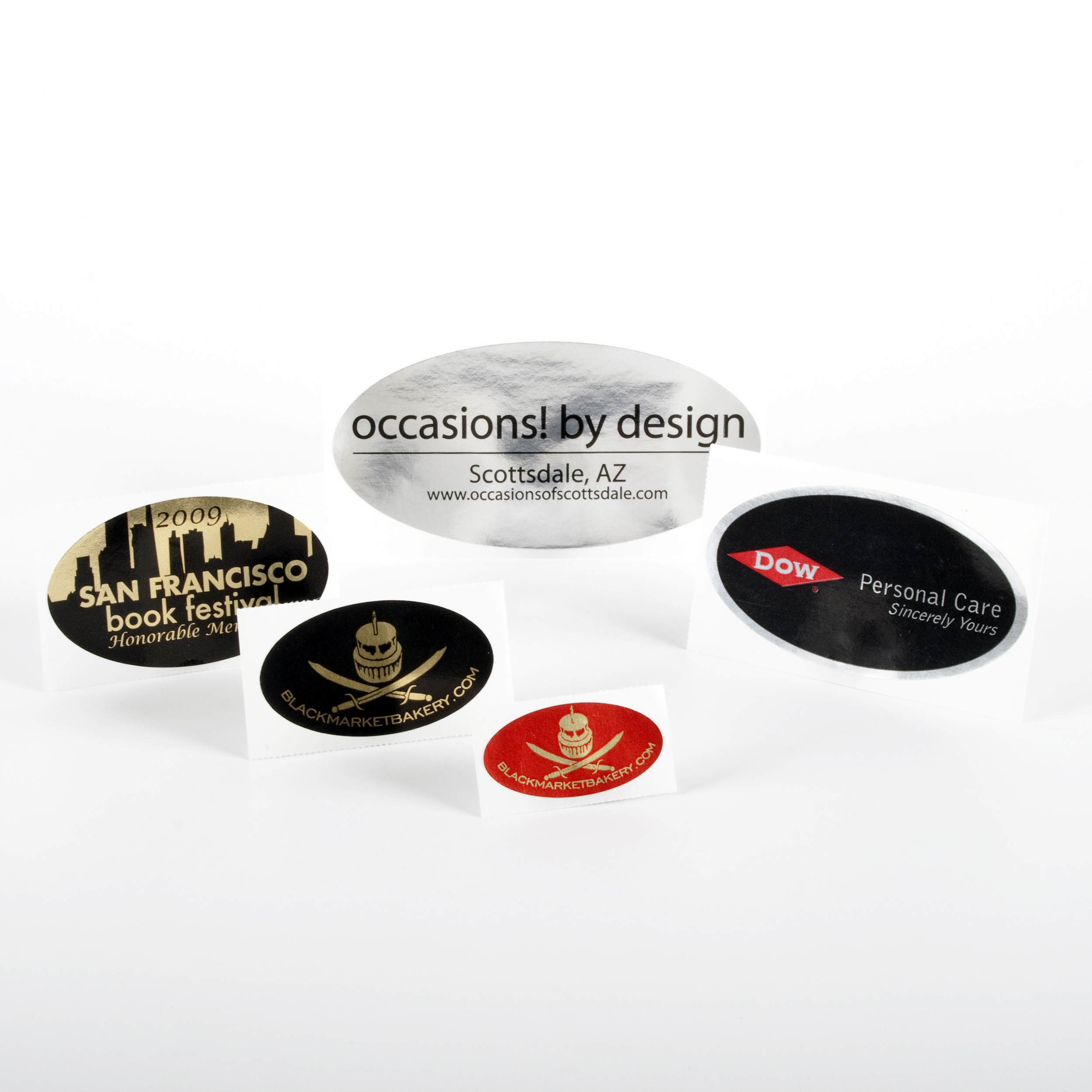 Oval Foil Stickers - Roll Labels